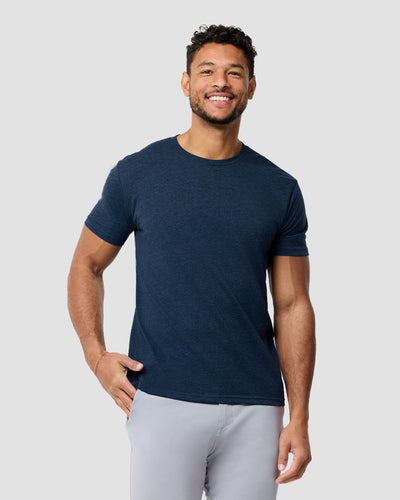 Basic Tee - No Logo-Navy-Tall-Regular-Front--Model---L