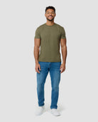 Basic Tee - No Logo-Olive Green-Reg-Regular-Full--Model---L