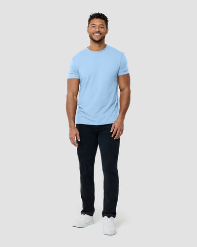 Basic Tee - Logo-Heather Columbia Blue-Reg-Regular-Full--Model---L