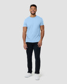 Basic Tee - No Logo-Heather Columbia Blue-Reg-Regular-Full--Model---L