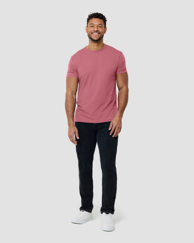 Basic Tee - No Logo-Heather Mauve-Reg-Regular-Full--Model---L