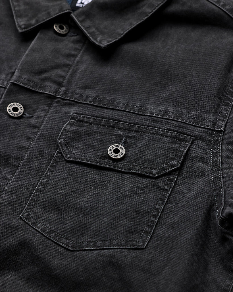 Tradesman Trucker Jacket - Non-Branded-Black-Detail2