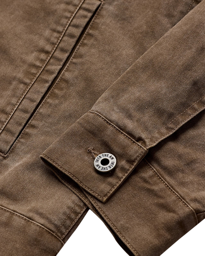 Tradesman Trucker Jacket - Non-Branded-Brown-Detail1