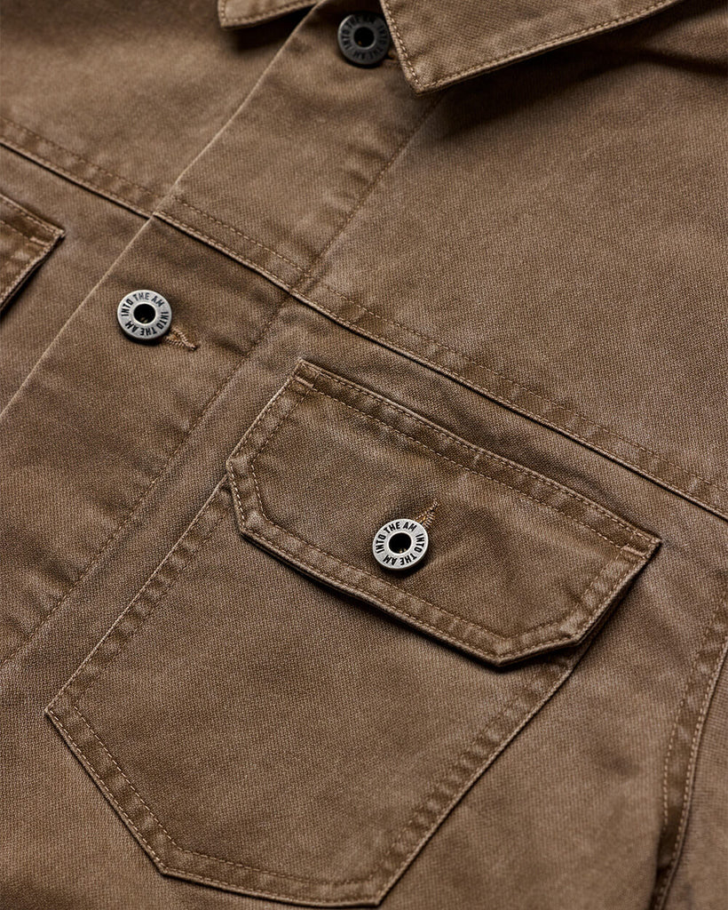 Tradesman Trucker Jacket - Non-Branded-Brown-Detail2