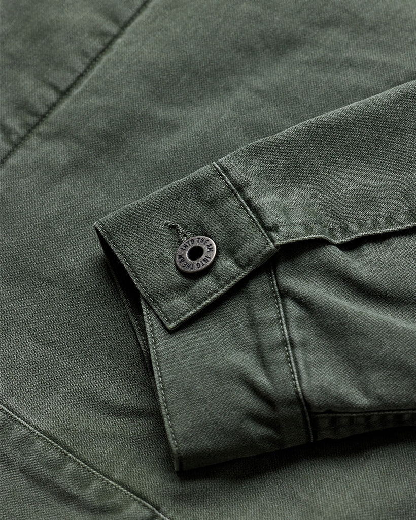 Tradesman Trucker Jacket - Non-Branded-Dark Olive-Detail1