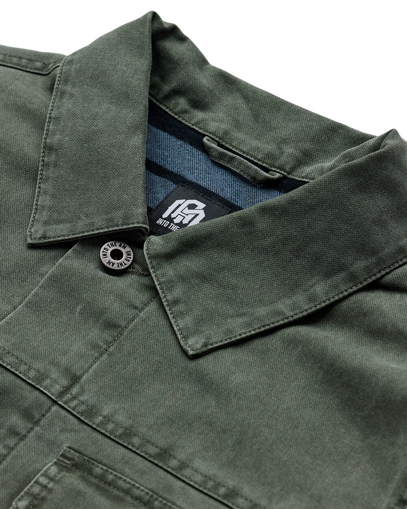 Tradesman Trucker Jacket - Non-Branded-Dark Olive-Detail2