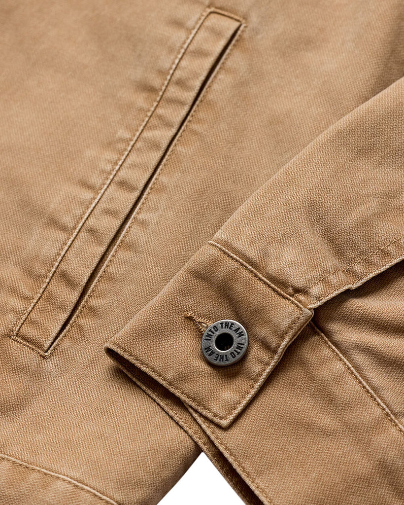 Tradesman Trucker Jacket - Non-Branded-Khaki-Detail1