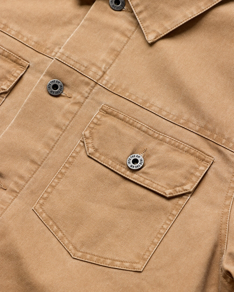 Tradesman Trucker Jacket - Non-Branded-Khaki-Detail2