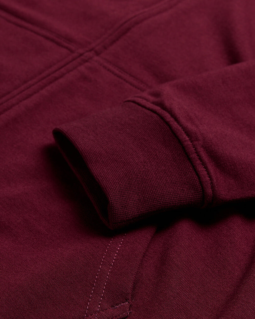 Zip-Up Hoodie - Non-Branded-Dark Maroon-Regular-Detail--Zac---L