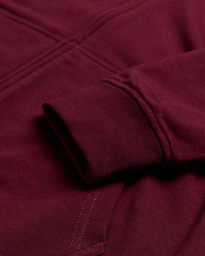 Zip-Up Hoodie - Non-Branded-Dark Maroon-Regular-Detail--Zac---L