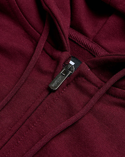 Zip-Up Hoodie - Non-Branded-Dark Maroon-Regular-Detail2--Zac---L