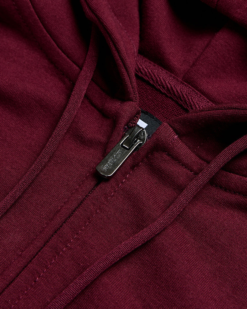 Zip-Up Hoodie - Non-Branded-Dark Maroon-Regular-Detail2--Zac---L