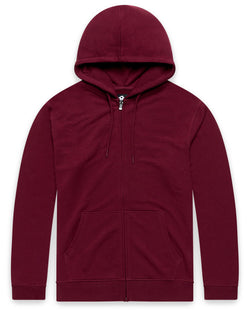 Zip-Up Hoodie - Non-Branded-Dark Maroon-Regular-Mock--Zac---L