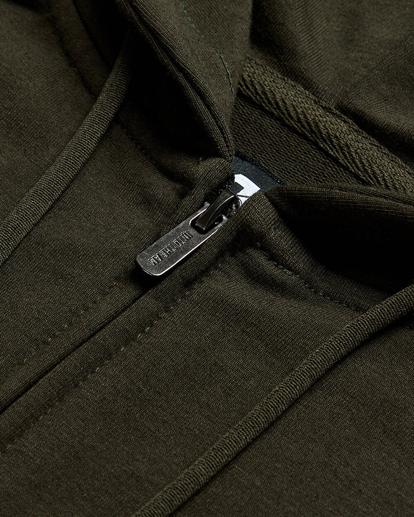 Zip-Up Hoodie - Non-Branded-Midnight Olive-Regular-Detail2--Model---L