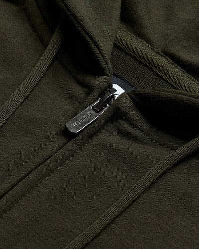 Zip-Up Hoodie - Non-Branded-Midnight Olive-Regular-Detail--Model---L