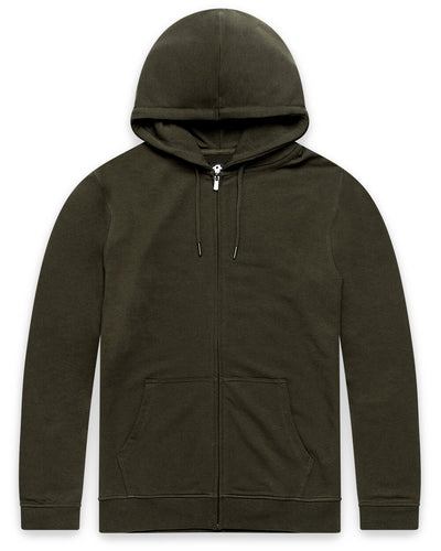 Zip-Up Hoodie - Non-Branded-Midnight Olive-Regular-Mock--Zac---L