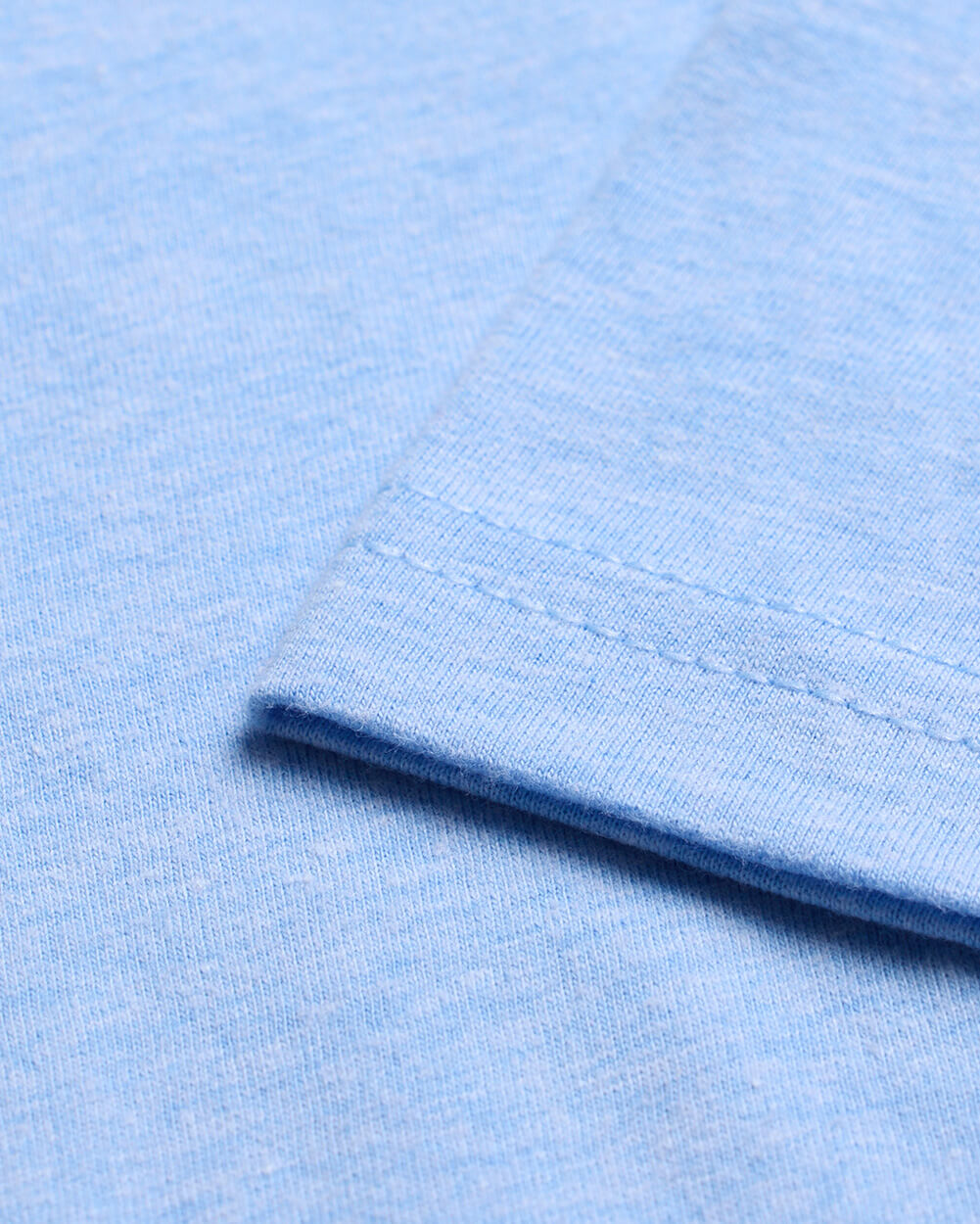 Basic Tee - No Logo-Heather Columbia Blue-Reg-Regular-Detail2--Model---L