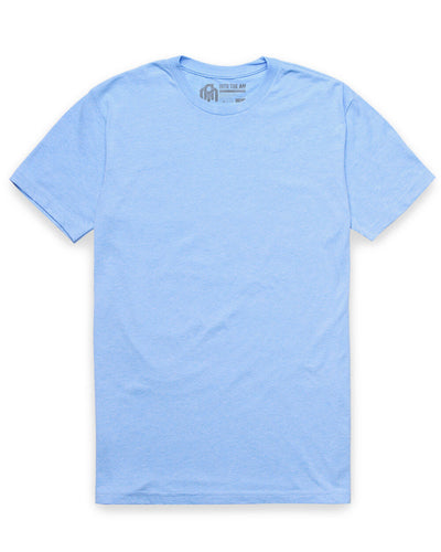 Basic Tee - No Logo-Heather Columbia Blue-Reg-Regular-Mock--Model---M