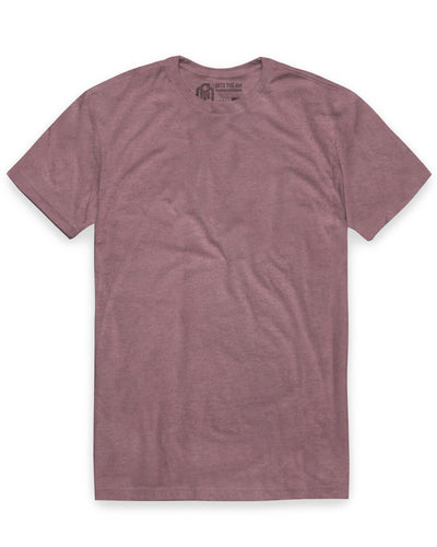 Basic Tee - Non-Branded-Heather Mauve-Reg-Regular-Mock--Model---M