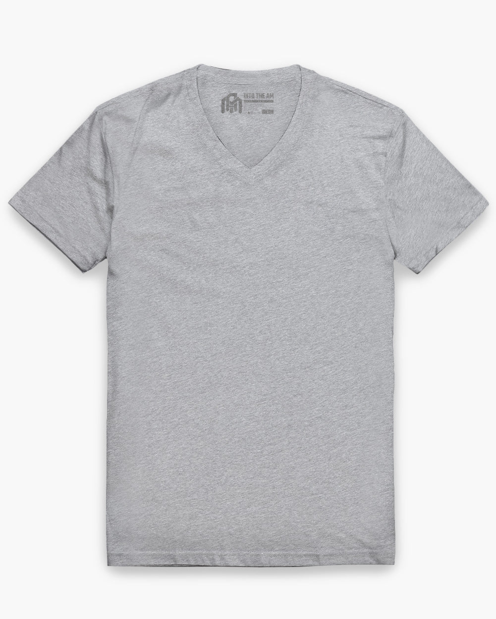 V-Neck Tee - Non-Branded-Grey-Regular-Mock--Model---L