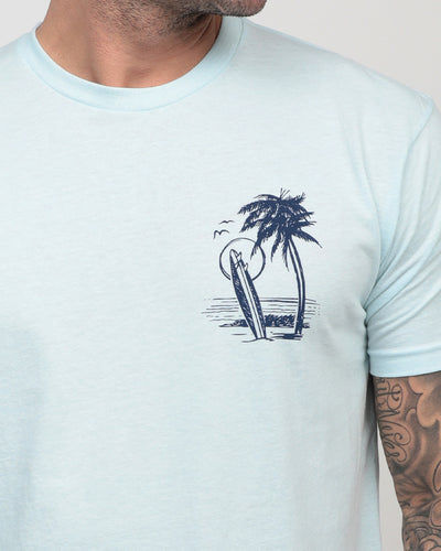 Beach Bungalow Tee-Light Blue-Regular-Detail--Model---L