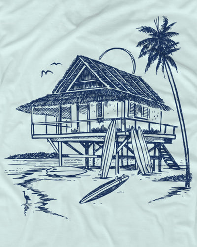 Beach Bungalow Tee-Light Blue-Regular-Swatch--Model---L