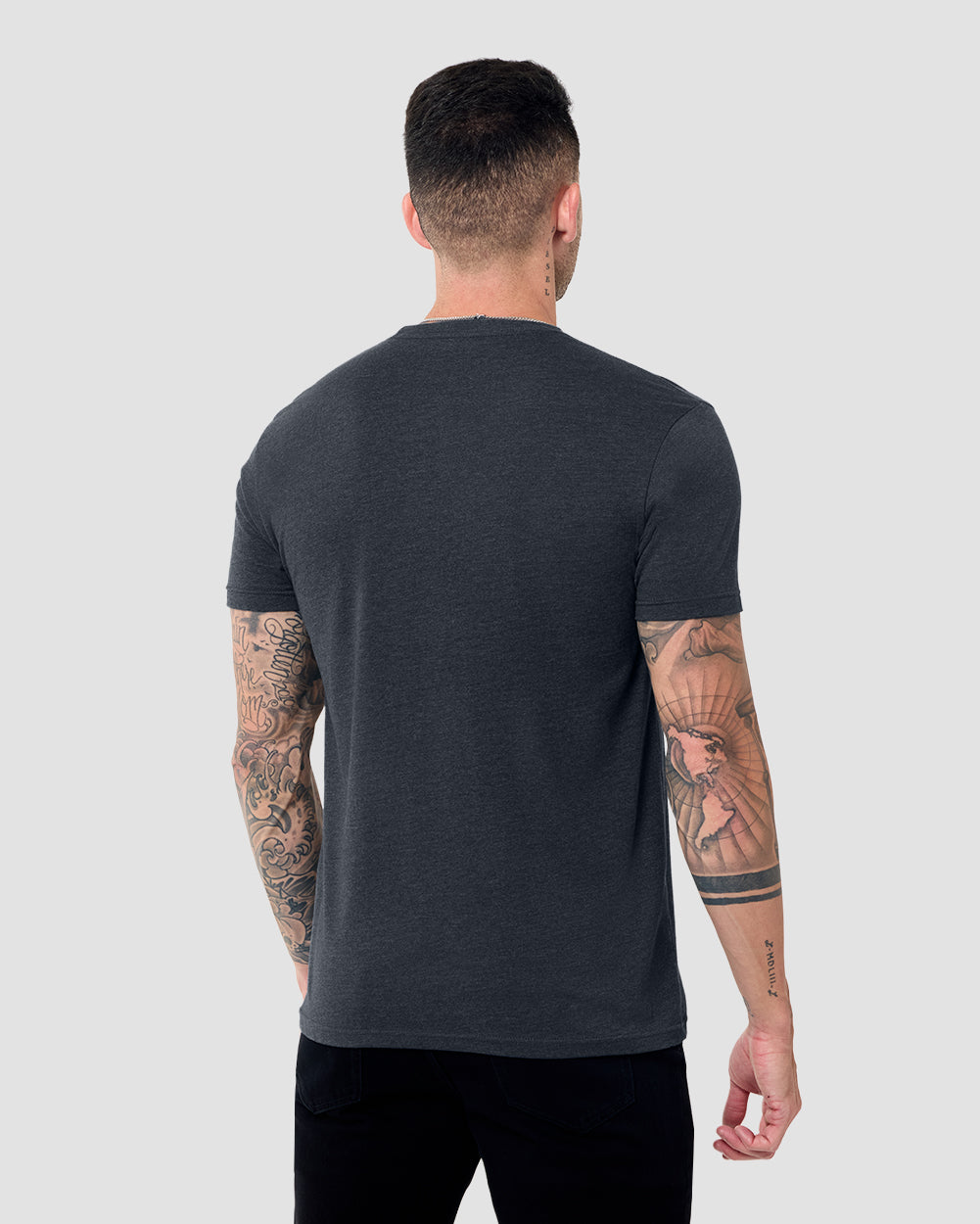 Basic Tee - Branded-Charcoal-Tall-Regular-Back--Model---L