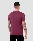 Basic Tee - Branded-Heather Maroon-Regular-Back--Model---L