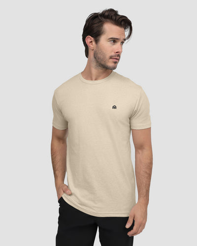 Basic Tee - Branded-Cream-Front--Model---M-Regular