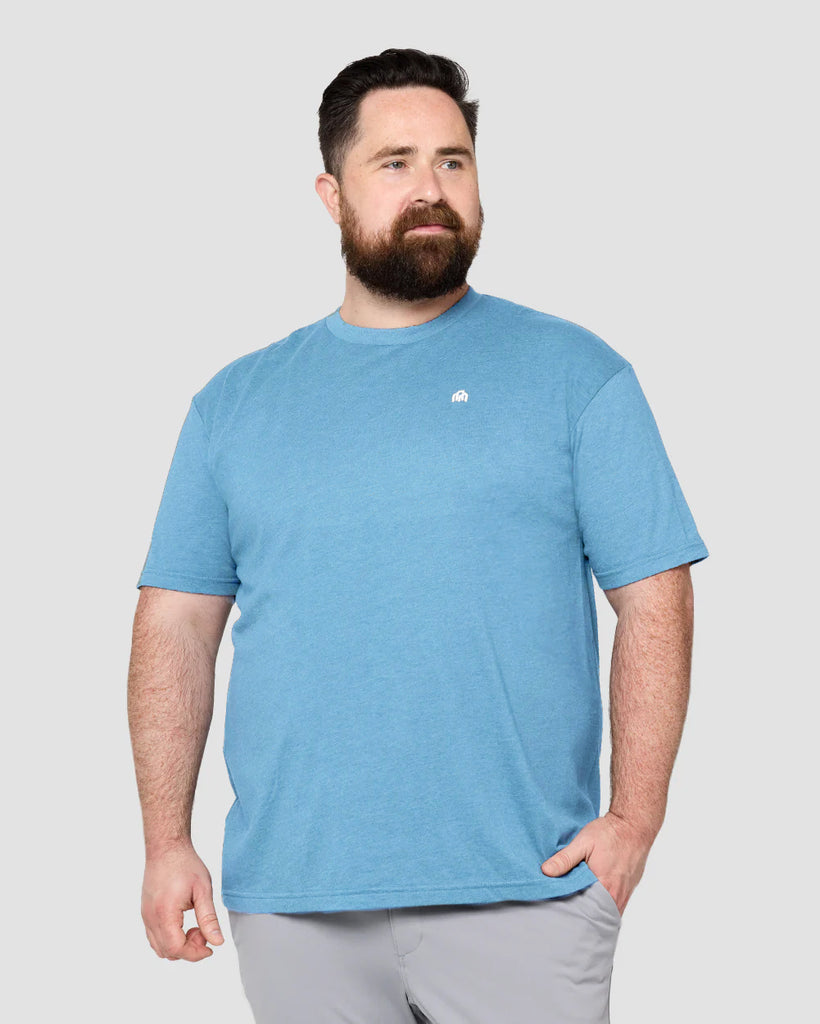 Basic Tee - Branded-Heather Columbia Blue-Front--Ross---2XL