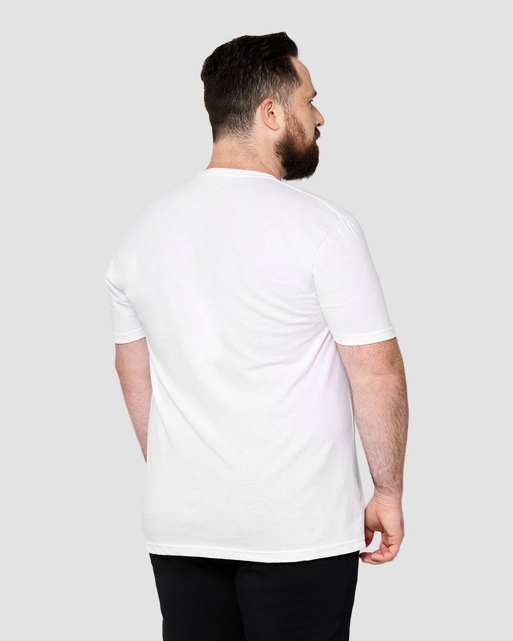 Basic Tee - Branded-White-Back--Model---2XL-Plus