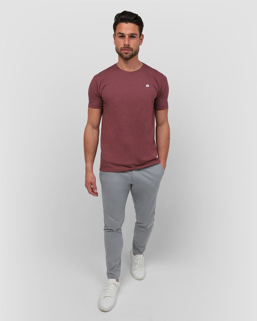 Basic Tee - Branded-Heather Maroon-Regular-Full--Tom---M