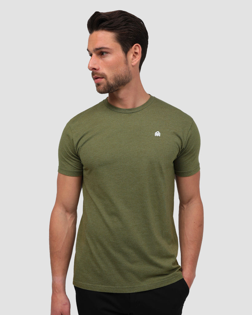 Basic Tee - Branded-Olive Green-Regular-Front--Tom---M