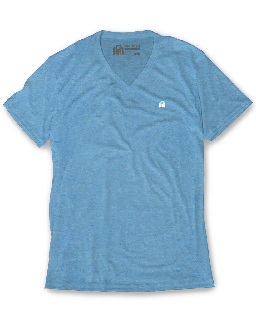 V-Neck Tee - Branded-Heather Columbia Blue-Regular-Mock