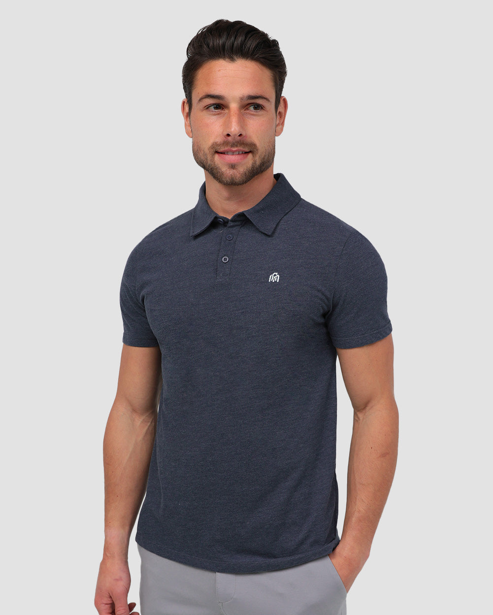 Polo - Branded-Navy-Front--Model---M-Regular