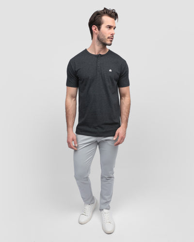 Henley Tee - Branded-Charcoal-Regular-Full--Model---Size