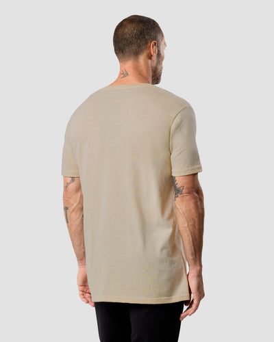 V-Neck Tee - Branded-Cream-Regular-Back--Zac---L