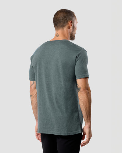 V-Neck Tee - Branded-Indigo-Regular-Back--Zac---L