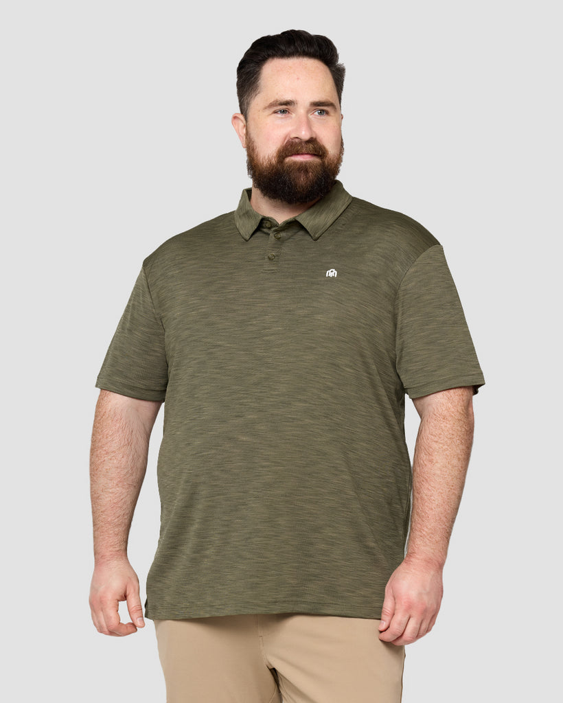 Performance Polo - Branded-Olive Green-Front--Ross---2XL