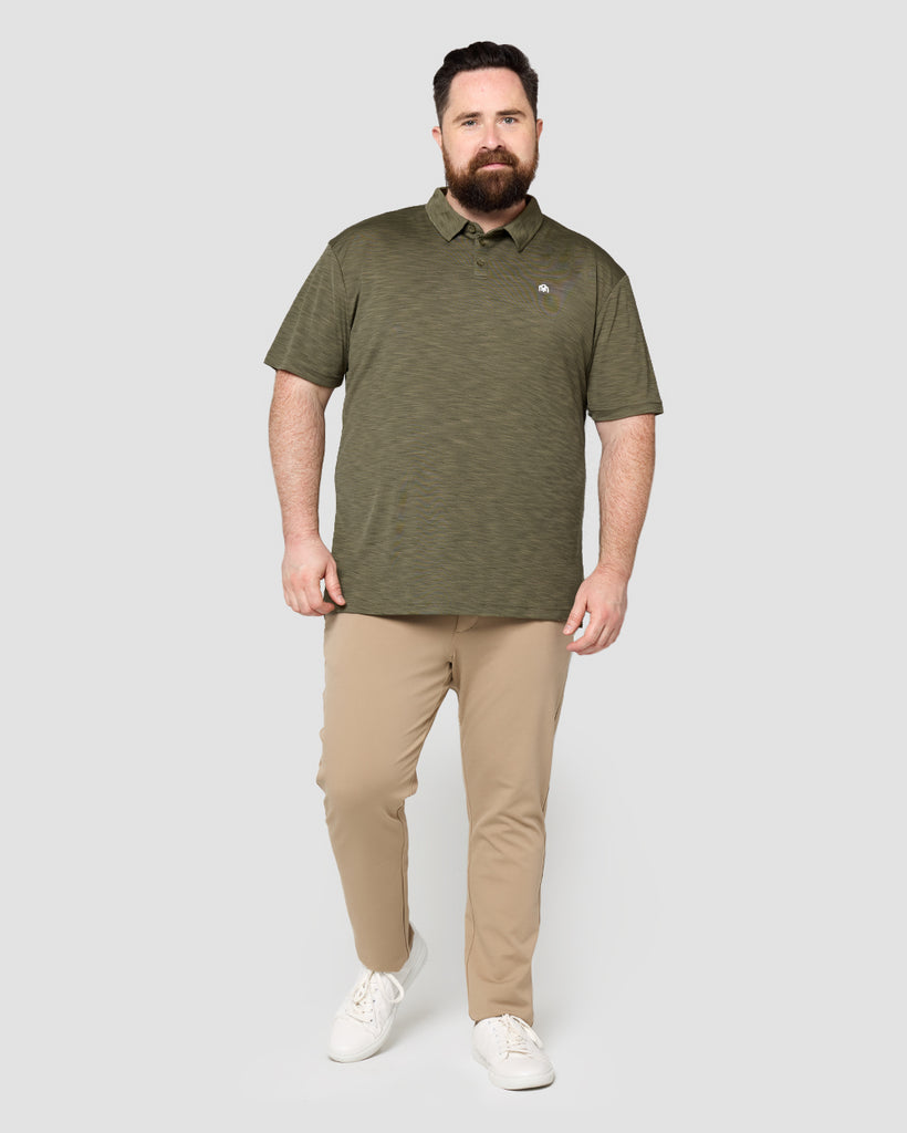 Performance Polo - Branded-Olive Green-Full--Ross---2XL