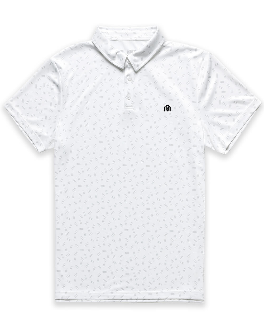 Performance Polo - Branded-White Dashes-Regular-Mock--Alex---M