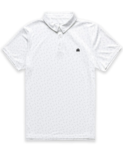 Performance Polo - Branded-White Dashes-Regular-Mock--Alex---M