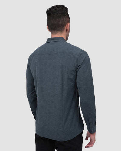 Long Sleeve Button Up-Navy-Back--Zach---L