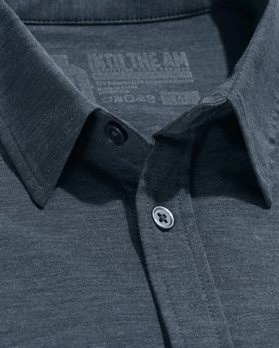 Long Sleeve Button Up-Navy-Detail