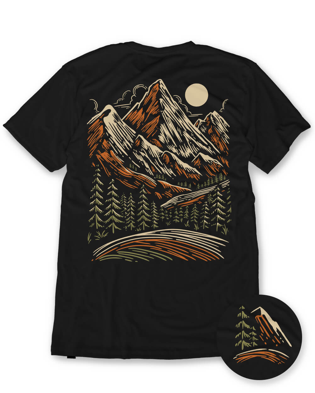 Cedar Peak Tee-Black-Regular-Mock--Model---L