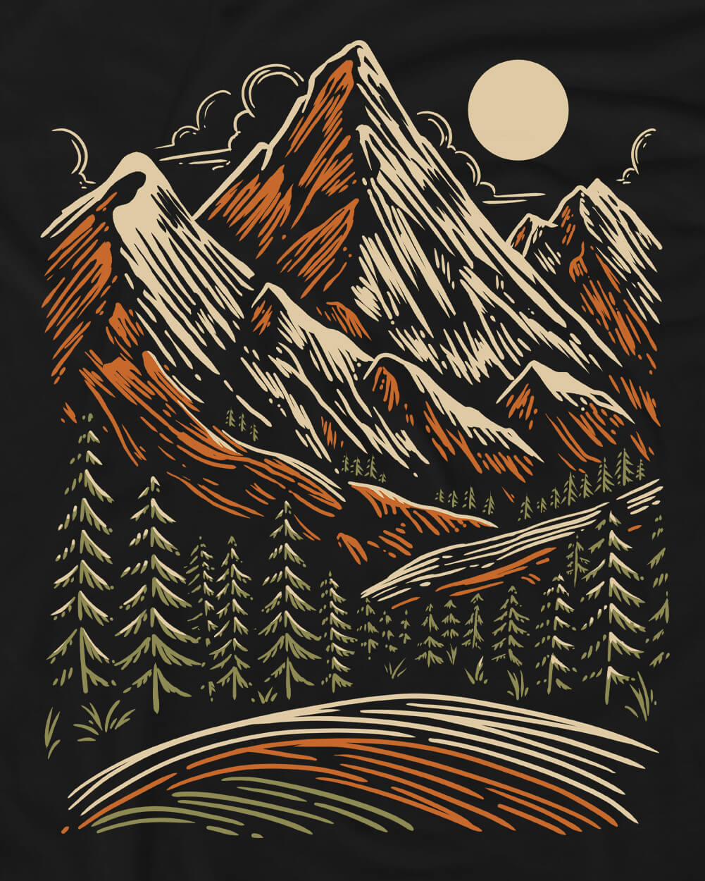 Cedar Peak Tee-Black-Regular-Swatch--Model---L