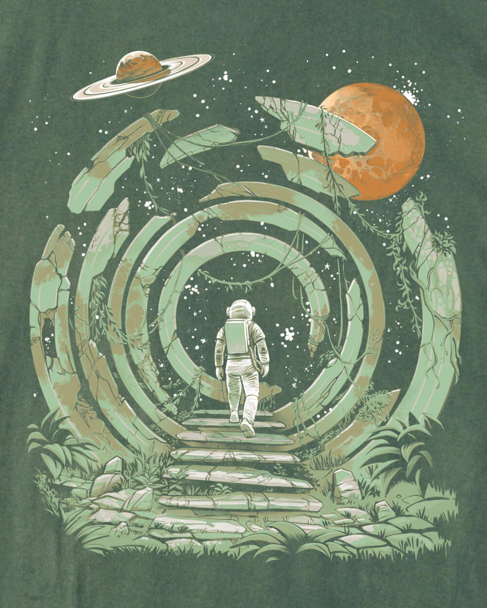 Celestial Passage Vintage Tee-Vintage Royal Pine-Regular-Swatch--Model---L