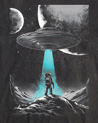 Cosmic Arrival Vintage Tee-Vintage Graphite Black-Regular-Swatch--Model---L