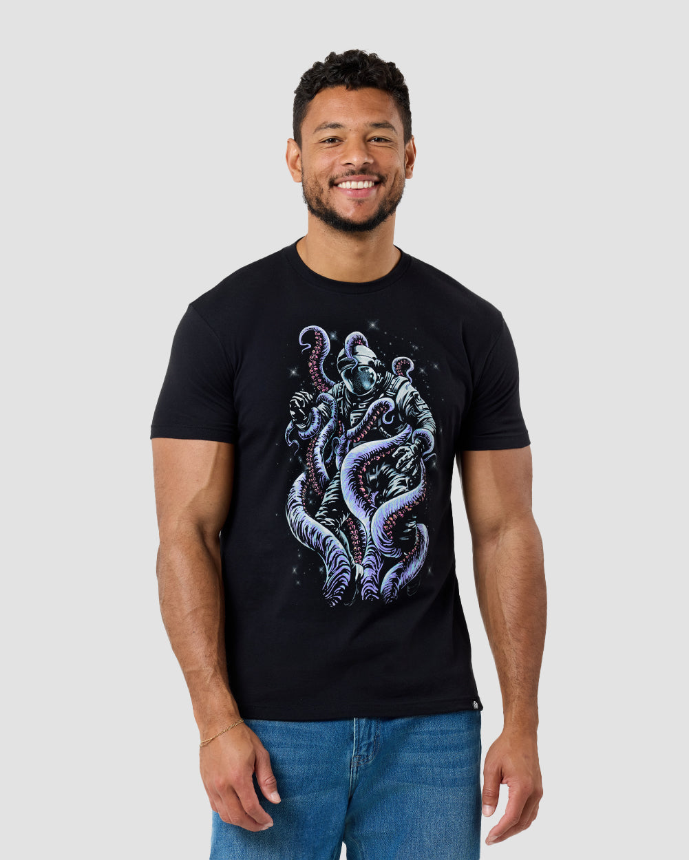 Cosmic Coil Glow-in-the-Dark Tee-Black-Regular-Front--Model---L
