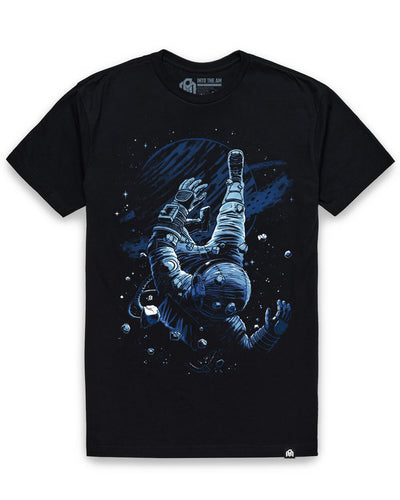 Cosmic Descent Tee-Black-Regular-Mock--Model---L